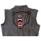 Black Bear Patch, Large Animal Patches for Jackets shown on leather vest