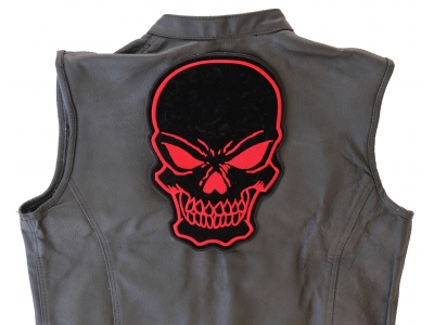 Black Red Large Skull Patch