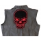 Skull Patch, Large Skull Patches for Biker Jackets shown on leather vest