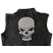 Skull Patch, Large Skull Patches for Biker Jackets shown on leather vest
