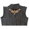 Skull Moth Patch, Large Animal Patches for Jackets shown on leather vest