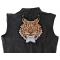 Lynx Cat Patch, Large Animal Patches for Jackets shown on leather vest