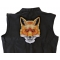 Fox Patch, Large Animal Patches for Jackets shown on leather vest