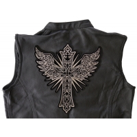 Christian Cross with Wings Large Back Patch Christian Cross with Wings Large Back Patch
