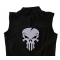 Nasty Skull Large Back Patch Punisher Skull Patch, Large Skull Patches for Back of Vests shown on leather vest