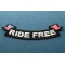 Ride Free Large Lower Rocker Patch Ride Free Patch diagonal view
