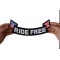 Ride Free Large Lower Rocker Patch Ride Free Patch, Large Back Patches shown on hand for size comparison