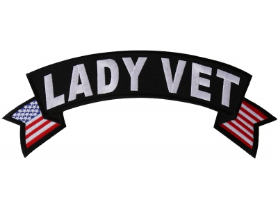 Lady Vet Large Flag Rocker Patch