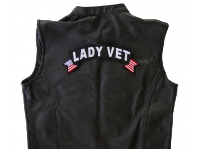 Lady Vet Large Flag Rocker Patch