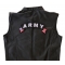 Army Patch, US Flag Large Rocker Patch shown on leather vest