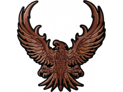 Brown Eagle Large Embroidered Iron on Patch