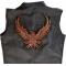 Soaring Eagle Patch, Large Eagle Back Patches shown on leather vest
