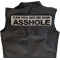 Can You see Me Now Asshole Reflective Extra Large Patch Can You see Me Now Asshole Reflective Extra Large Patch, Large Back Patches shown on leather vest