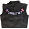 Combat Vet Patch, US Flag Large Rocker Patch shown on leather vest
