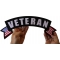 Veteran Patch, US Flag Large Rocker Patch shown on hand for size comparison