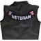 Veteran Extra Large Rocker Patch Veteran Patch, US Flag Large Rocker Patch shown on leather vest