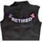 Retired Extra Large Rocker Patch - 15x6 inch - Embroidered Iron on Patch shown on leather vest