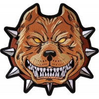 Pit Bull Spike Collar Large Iron on Patch Pit Bull Spike Collar Large Iron on Patch