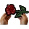 Single Rose Large Back Patch Rose Patch, Large Ladies Back Patches for Jackets shown on hand for size comparison