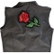 Single Rose Large Back Patch Rose Patch, Large Ladies Back Patches for Jackets shown on leather vest