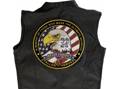Fallen Heroes POW MIA WIA KIA Memorial Large Iron on Patch