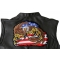 Big Claws Eagle Large Embroidered Patch American Flag Eagle and Talons Patch, Large Eagle Patches for Jackets shown on leather vest