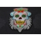 Sugar Skull with Beard Large Back Patch Bearded Sugar Skull Patch diagonal view
