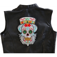 Sugar Skull with Beard Large Back Patch Sugar Skull with Beard Large Back Patch