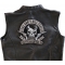 Guns don't kill people Dads with Pretty Daughters Do Large Back Patch Guns don't kill People Dads with Pretty Daughters Do Skull and Pistols Patch, Large Back Patches for Vests shown on leather vest
