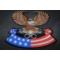 Patriotic Eagle US Flag Pistons Large Biker Patch Patch American Flag Eagle on Pistons Patch diagonal view