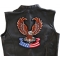 Patriotic Eagle US Flag Pistons Large Biker Patch Patch American Flag Eagle on Pistons Patch, Large Eagle Patches for Jackets shown on leather vest