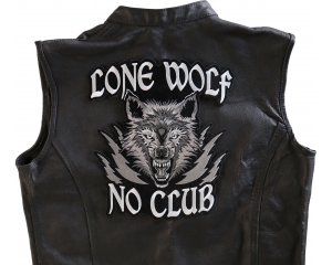 Lone Wolf No Club Large Biker Back Patch