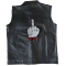 Large Fuck You Finger Patch Fuck You Finger Patch, Large Back Patches for Vests shown on leather vest