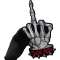 Skeleton Fuck You Middle Finger Large Back Patch Fuck You Skeleton Middle Finger Patch, Large Back Patches for Vests shown on hand for size comparison