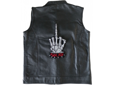 Skeleton Fuck You Middle Finger Large Back Patch