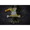 Cigar Vulture Large Back Patch Vulture on Bones with Cigar Patch diagonal view