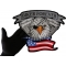 Biker Forever Eagle Large Back Patch Biker Forever Eye Patch Eagle Patch, Large Biker Back Patches for Leather Vests shown on hand for size comparison