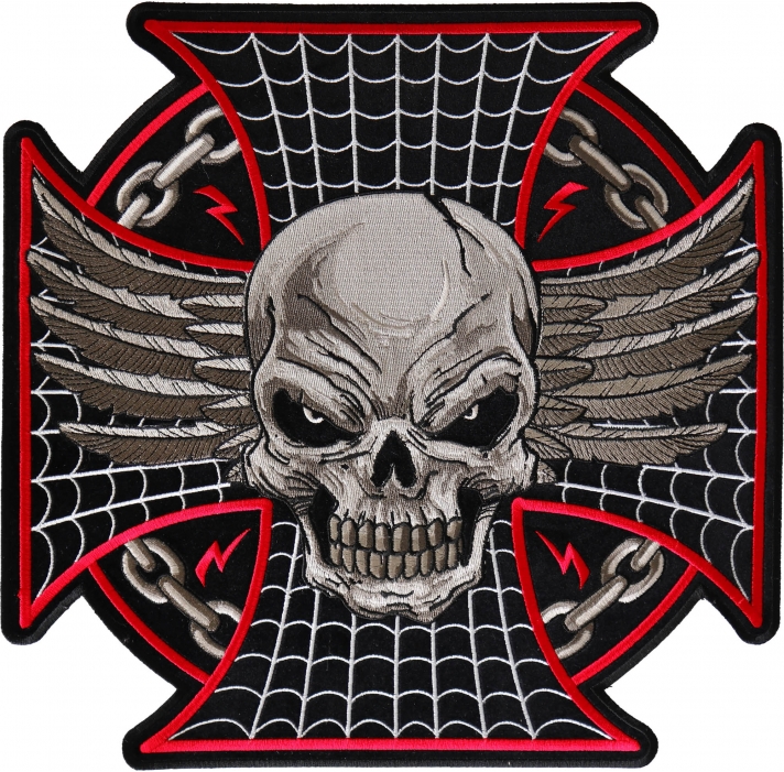 Maltese Skull Large Back Patch Maltese Skull Large Back Patch