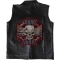 Maltese Skull Patch, Large Skull Patches for Biker Jackets shown on leather vest