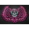 Pink Angel Wings Skull Patch diagonal view