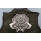 Viking Dragon and Axes Patch shown on leather vest