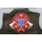 Viking Dragon and Axes Patch shown on leather vest