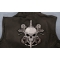 Skull and Roses Patch shown on leather vest