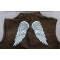 Angel Wings Patch shown on leather vest
