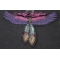 Lady Rider Wings and Feather Medium Size Tribal Iron on Biker Patch diagonal view