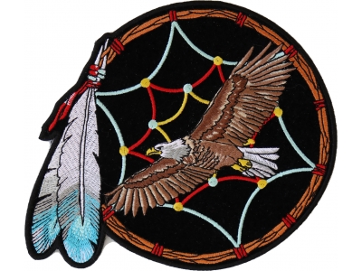 Feather Dreamcatcher Eagle Patch Medium | Embroidered Patches