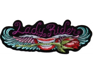 Lips and Roses Lady Rider Large Back Patch