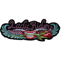 Lips and Rose Lady Rider Large Crystal Patch