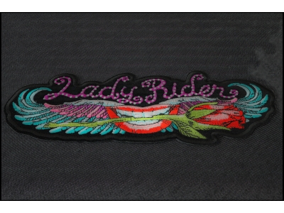 Lips and Rose Lady Rider Large Crystal Patch