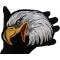 Eagle Head Facing Left Medium Iron on Patch Eagle Patch, Patches for Jackets shown on hand for size comparison